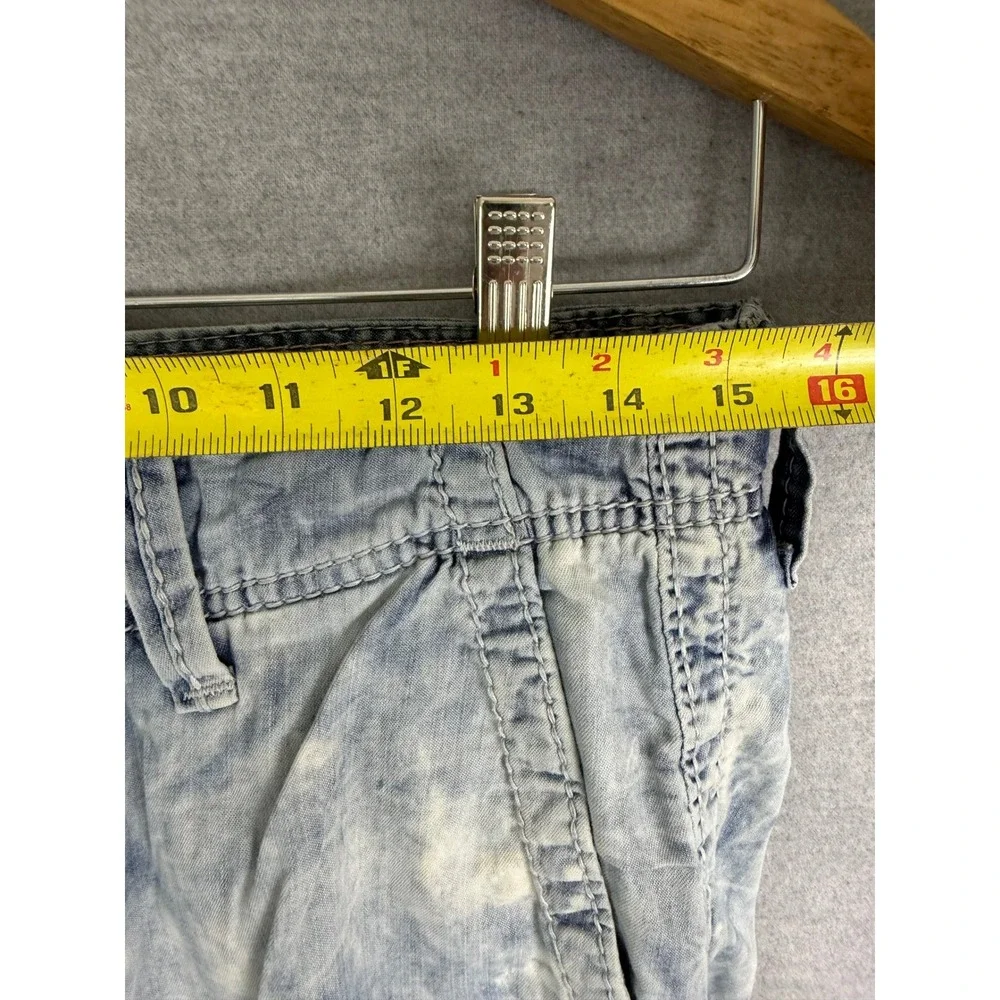 True‎ Religion Mens Acid Wash Jogger Jeans Light Blue Drawstring Size 28